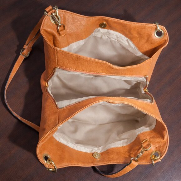 Michael Kors Convertible Crossbody Handbag – Tan Pebbled Vegan Leather - Picture 7 of 11